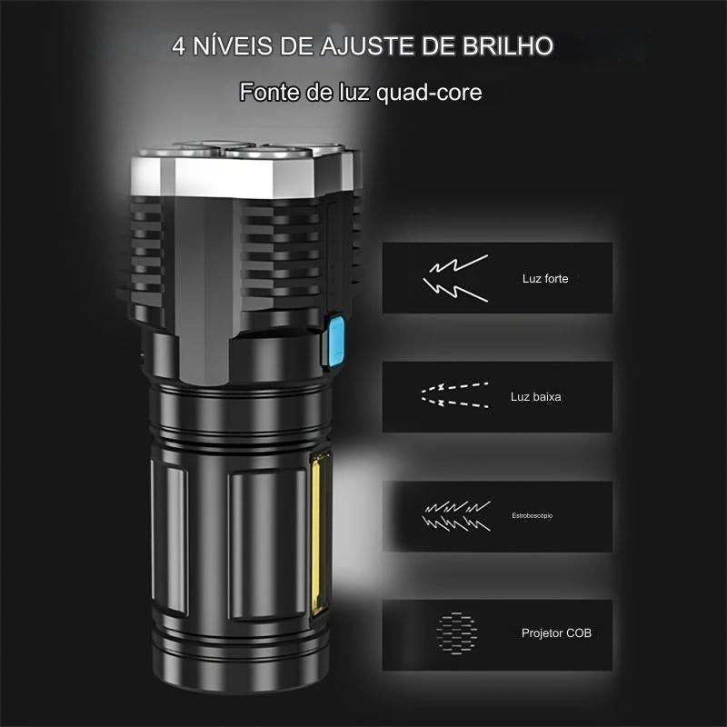 Lanterna LED, recarregável por USB