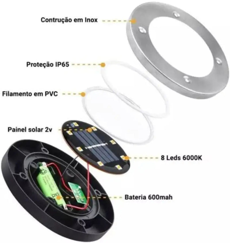 Luminária Led Solar de Chão Externo